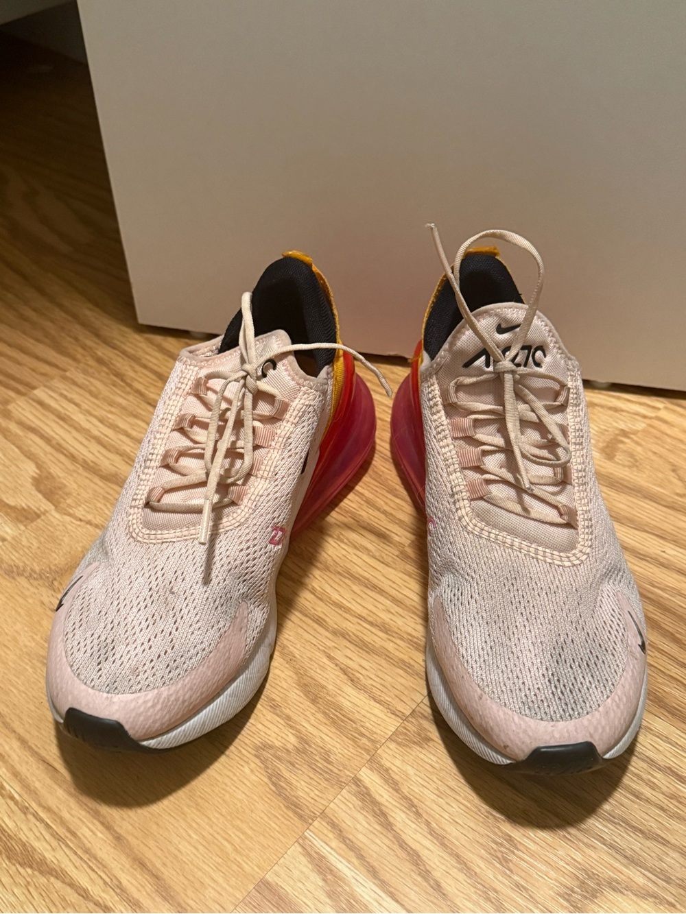 Nike Women's Pale Pink Sneakers with Orange Insole